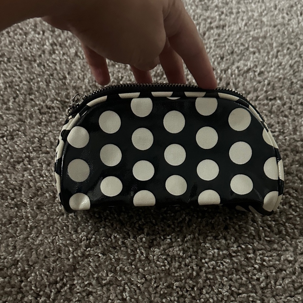 IT Cosmetics Black and White Polka Dot Cosmetic Bag - Picture 2 of 4